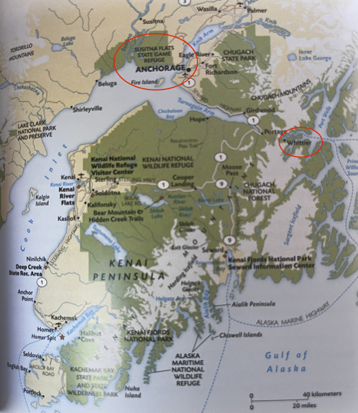Kenai Peninsula map Whittier.