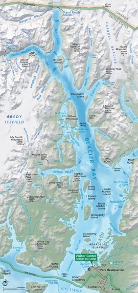 Glacier Bay Inset Detail Map.
